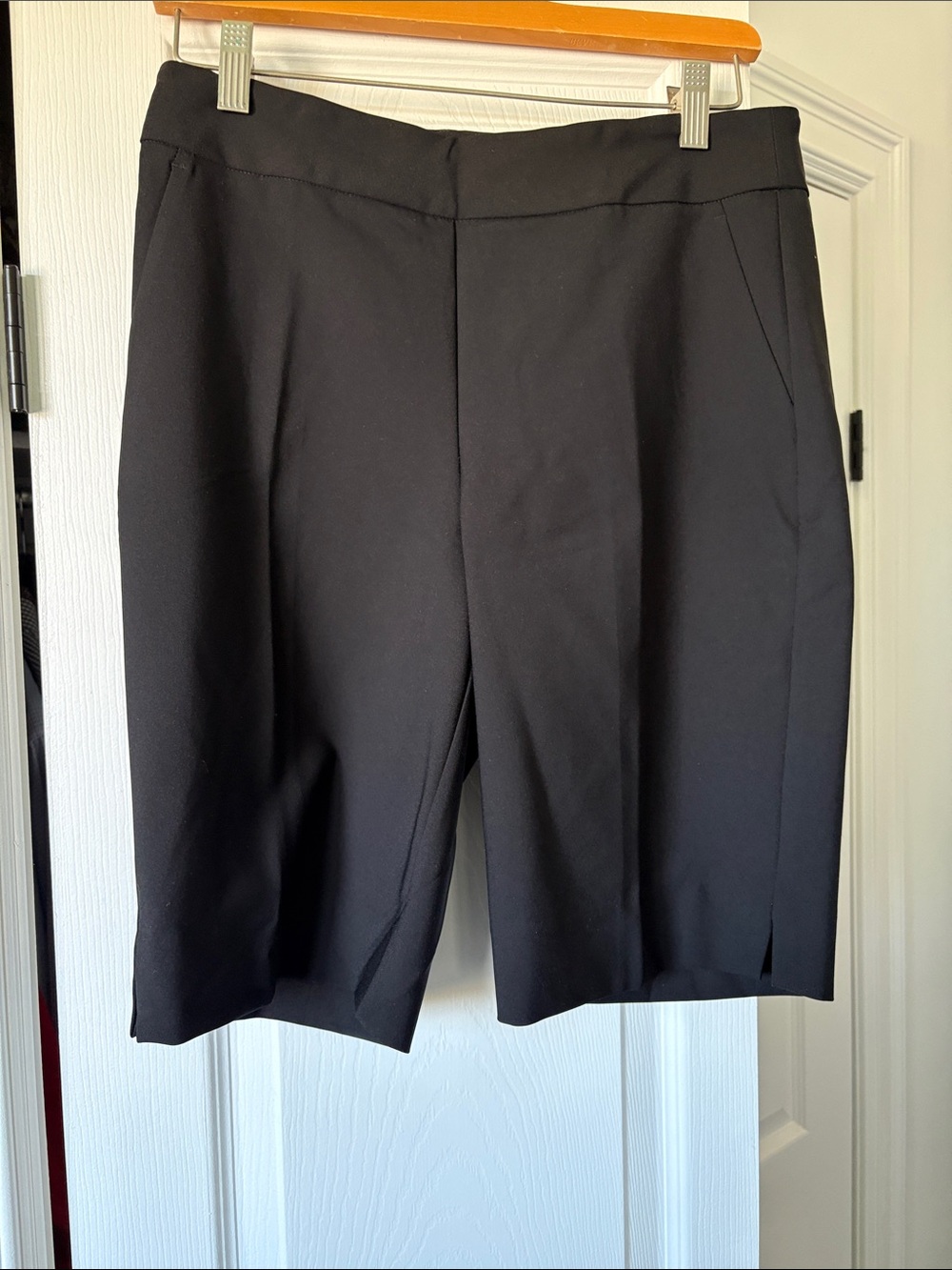 Black Knee-Length Dress Shorts